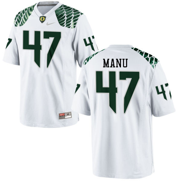 Men #47 Rex Manu Oregon Ducks College Football Jerseys-White - Click Image to Close